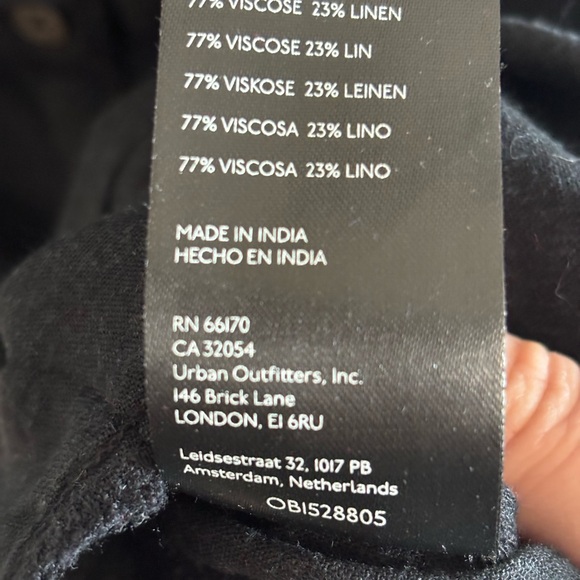 Urban Outfitters Linen Blend Black Fitted Buttoned Romper Shorts Strappy Large - Picture 3 of 11